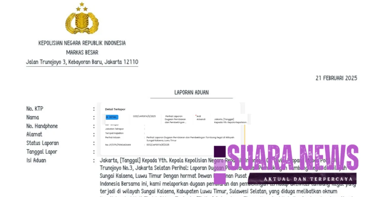 Imbas Tambang Ilegal,Jamperta Ajukan Dumas Ke Mabes Polri